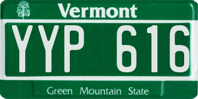 VT license plate YYP616