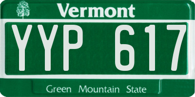 VT license plate YYP617