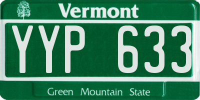 VT license plate YYP633