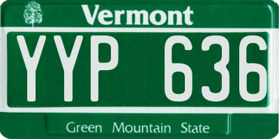 VT license plate YYP636
