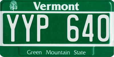VT license plate YYP640