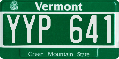 VT license plate YYP641
