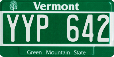 VT license plate YYP642