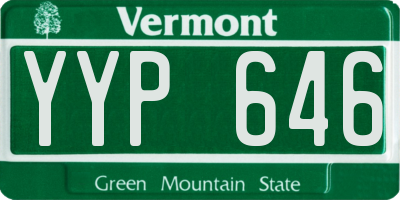 VT license plate YYP646