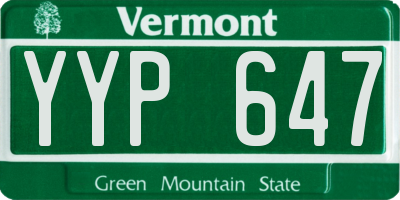 VT license plate YYP647