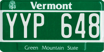 VT license plate YYP648