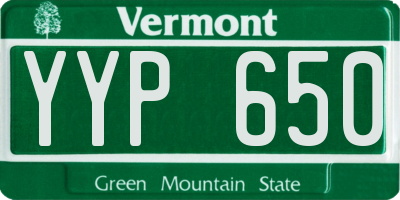 VT license plate YYP650