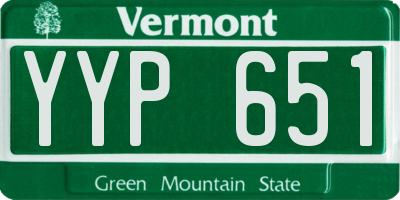 VT license plate YYP651
