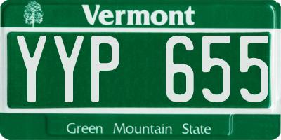 VT license plate YYP655