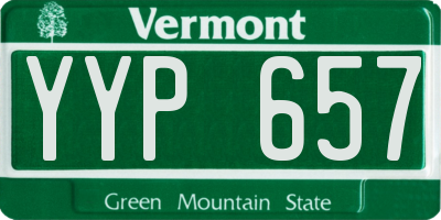 VT license plate YYP657