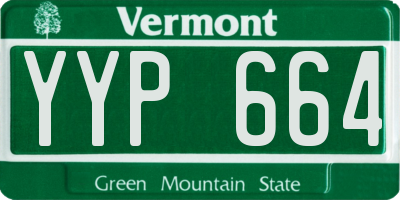 VT license plate YYP664