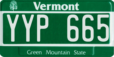 VT license plate YYP665