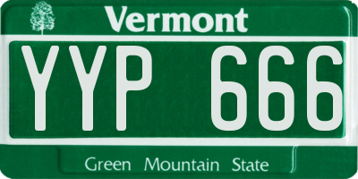 VT license plate YYP666