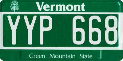 VT license plate YYP668