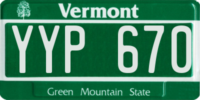 VT license plate YYP670