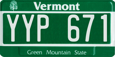 VT license plate YYP671