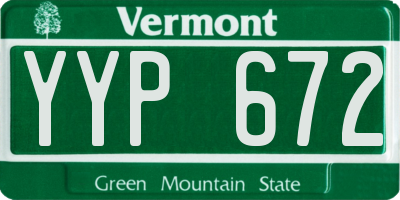 VT license plate YYP672
