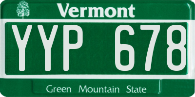 VT license plate YYP678