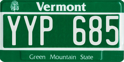 VT license plate YYP685