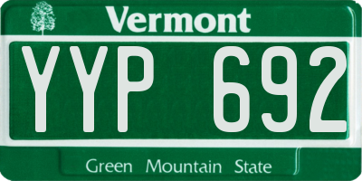 VT license plate YYP692