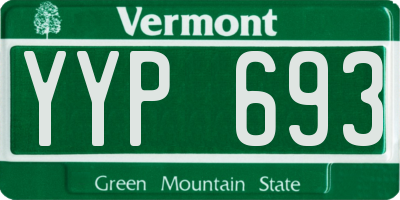 VT license plate YYP693