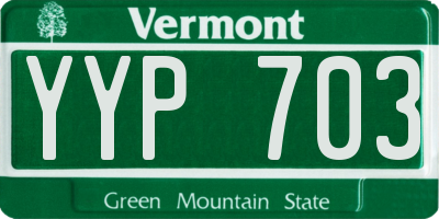 VT license plate YYP703