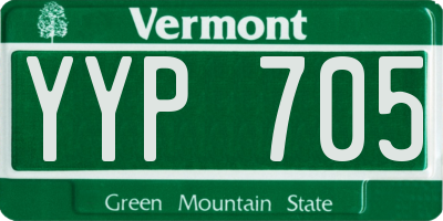 VT license plate YYP705