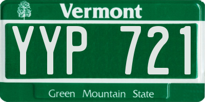 VT license plate YYP721