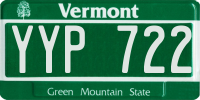 VT license plate YYP722