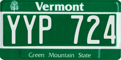VT license plate YYP724