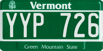 VT license plate YYP726
