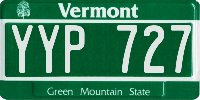 VT license plate YYP727