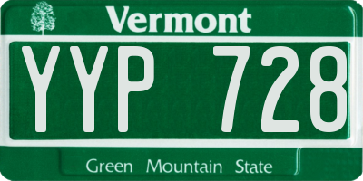 VT license plate YYP728