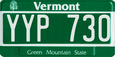 VT license plate YYP730