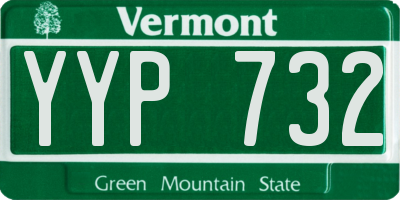 VT license plate YYP732