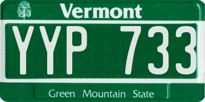 VT license plate YYP733