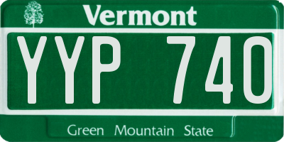 VT license plate YYP740