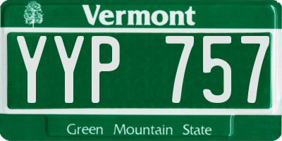 VT license plate YYP757