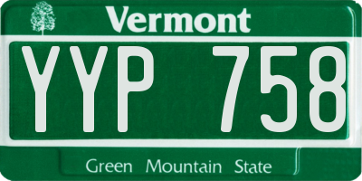 VT license plate YYP758