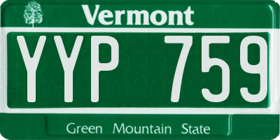 VT license plate YYP759