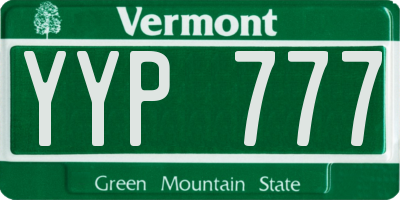 VT license plate YYP777