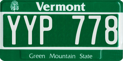 VT license plate YYP778