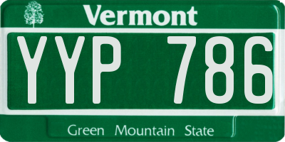 VT license plate YYP786