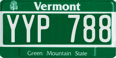 VT license plate YYP788