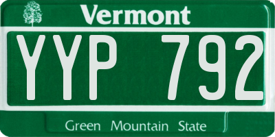 VT license plate YYP792