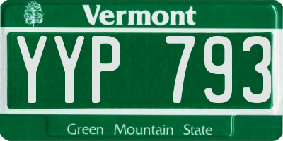 VT license plate YYP793