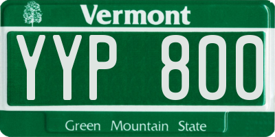 VT license plate YYP800