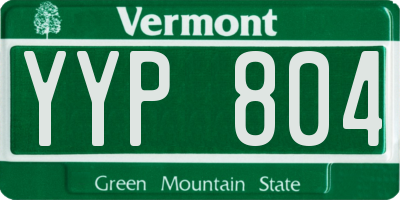 VT license plate YYP804