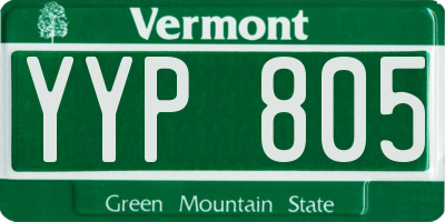 VT license plate YYP805