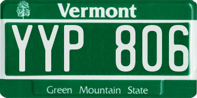 VT license plate YYP806